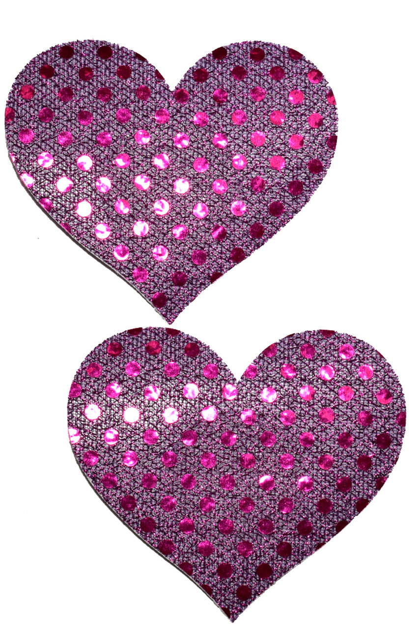 Pink Sequin Heart Nipple Pasties