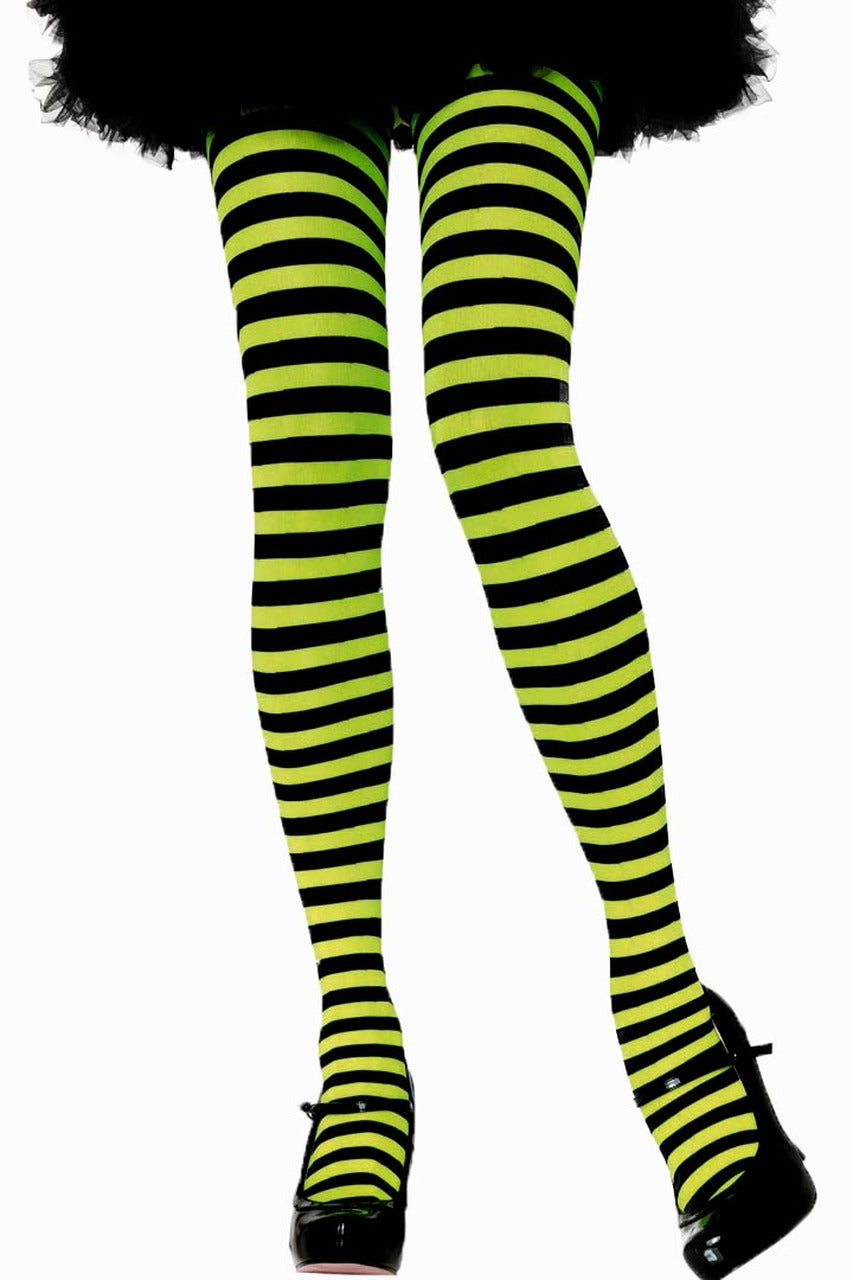 Lime Green Opaque Tights for Women