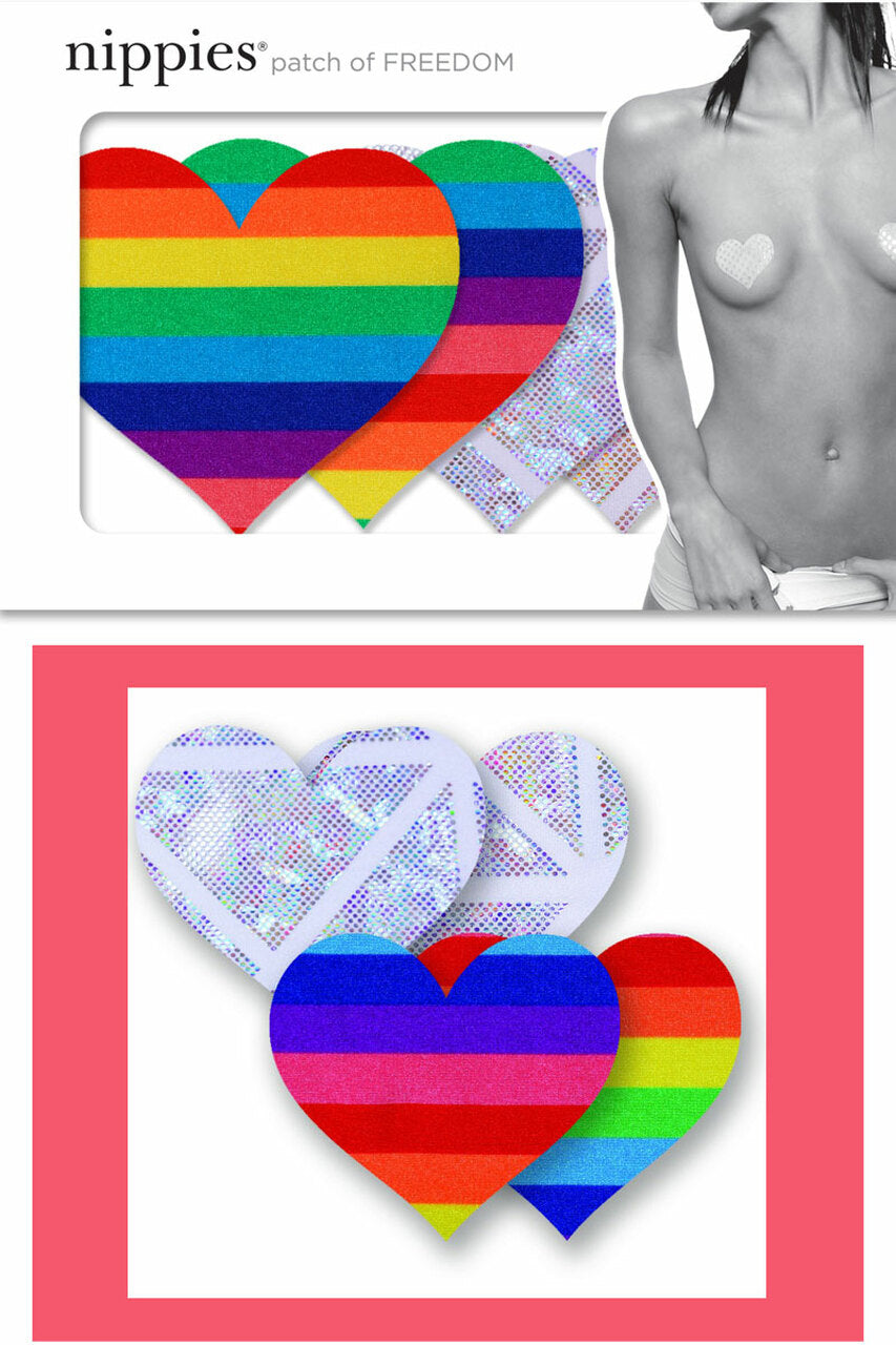 One Love Heart Rainbow Pasties, Rave wear Nipple Covers | 3WISHES.COM –  3wishes.com