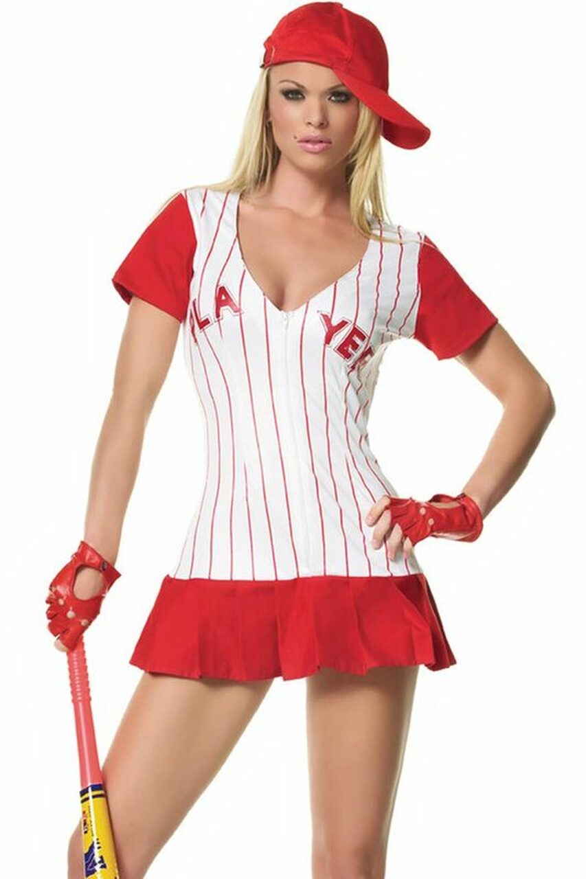Suhine 5 Pcs Halloween Baseball Player Costume for Men Baseball Uniform Costume Includes White Baseball Shirt White Baseball Pants Red Baseball Cap