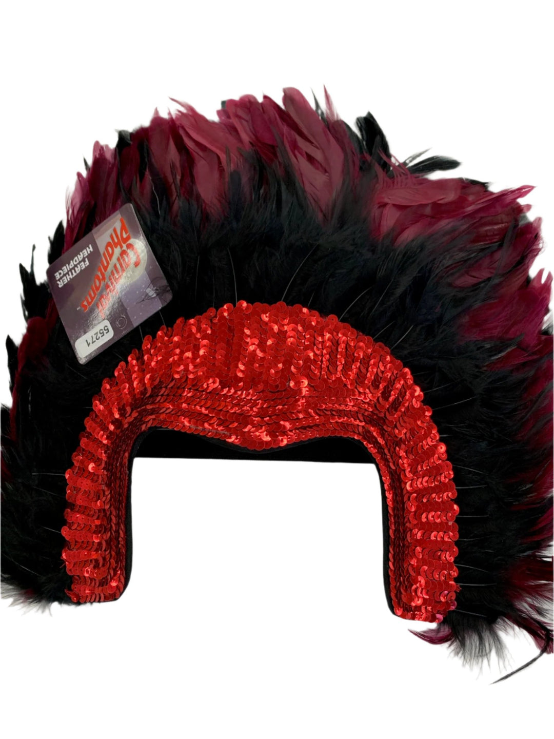 Red Feather & Sequin Headpiece