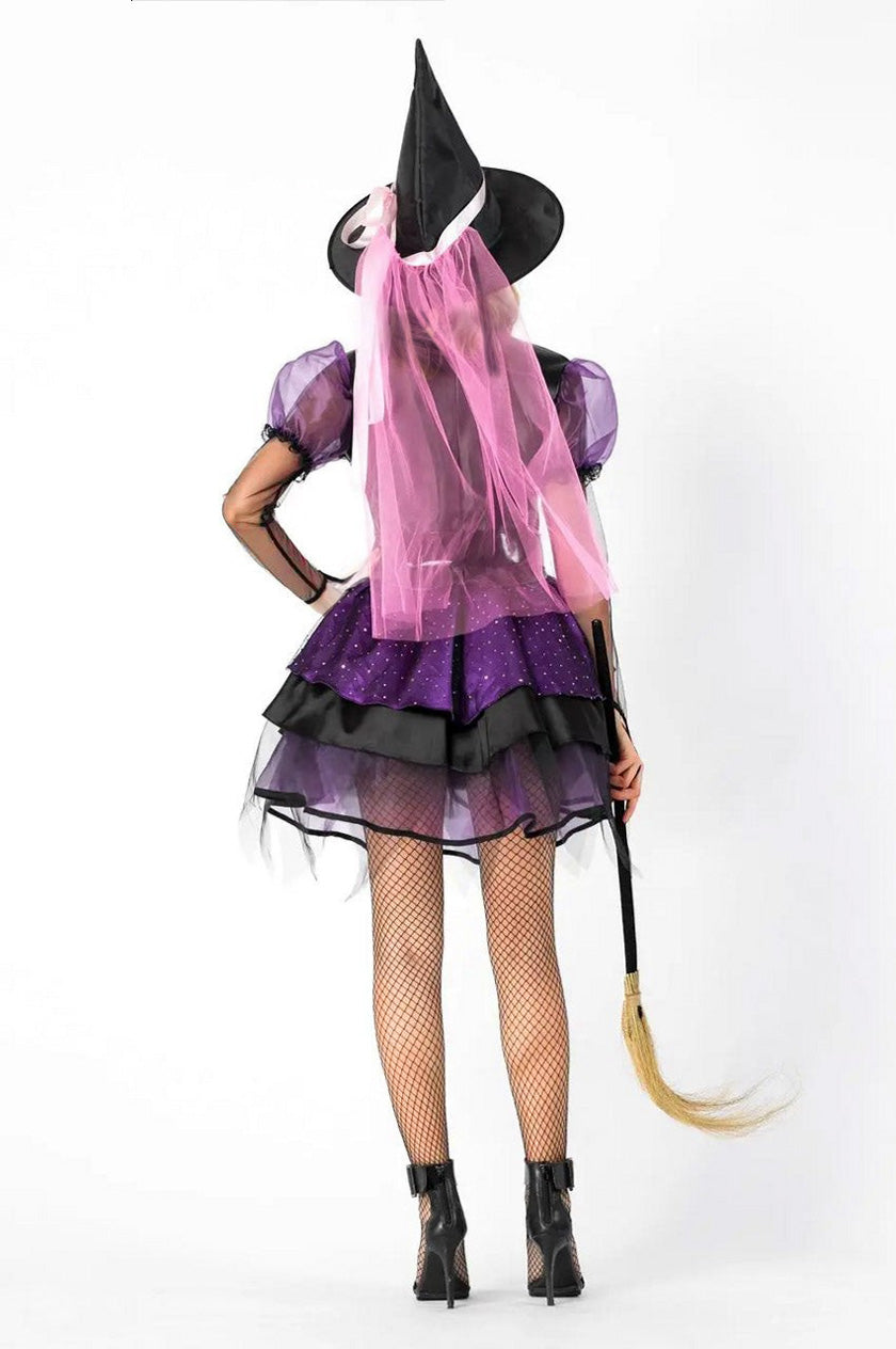 Purple Pentagram Witch Halloween Costume