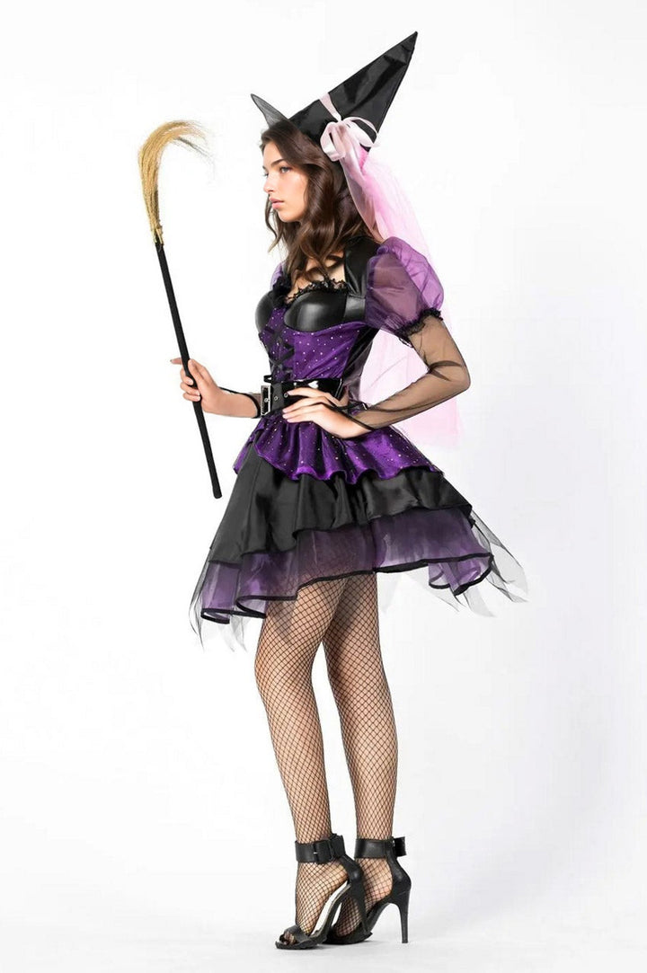 Purple Pentagram Witch Halloween Costume