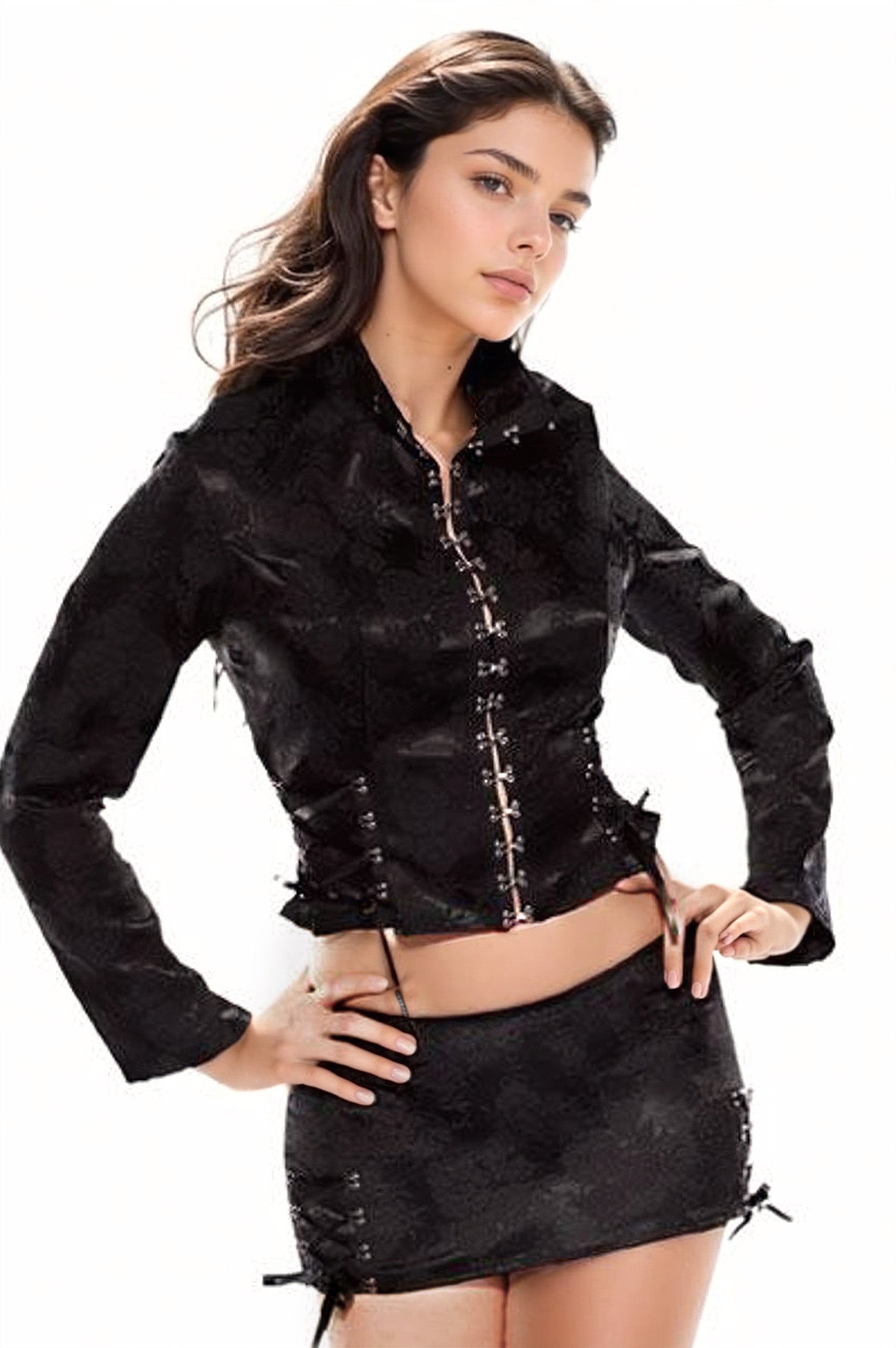 Women's black brocade on sale jacket