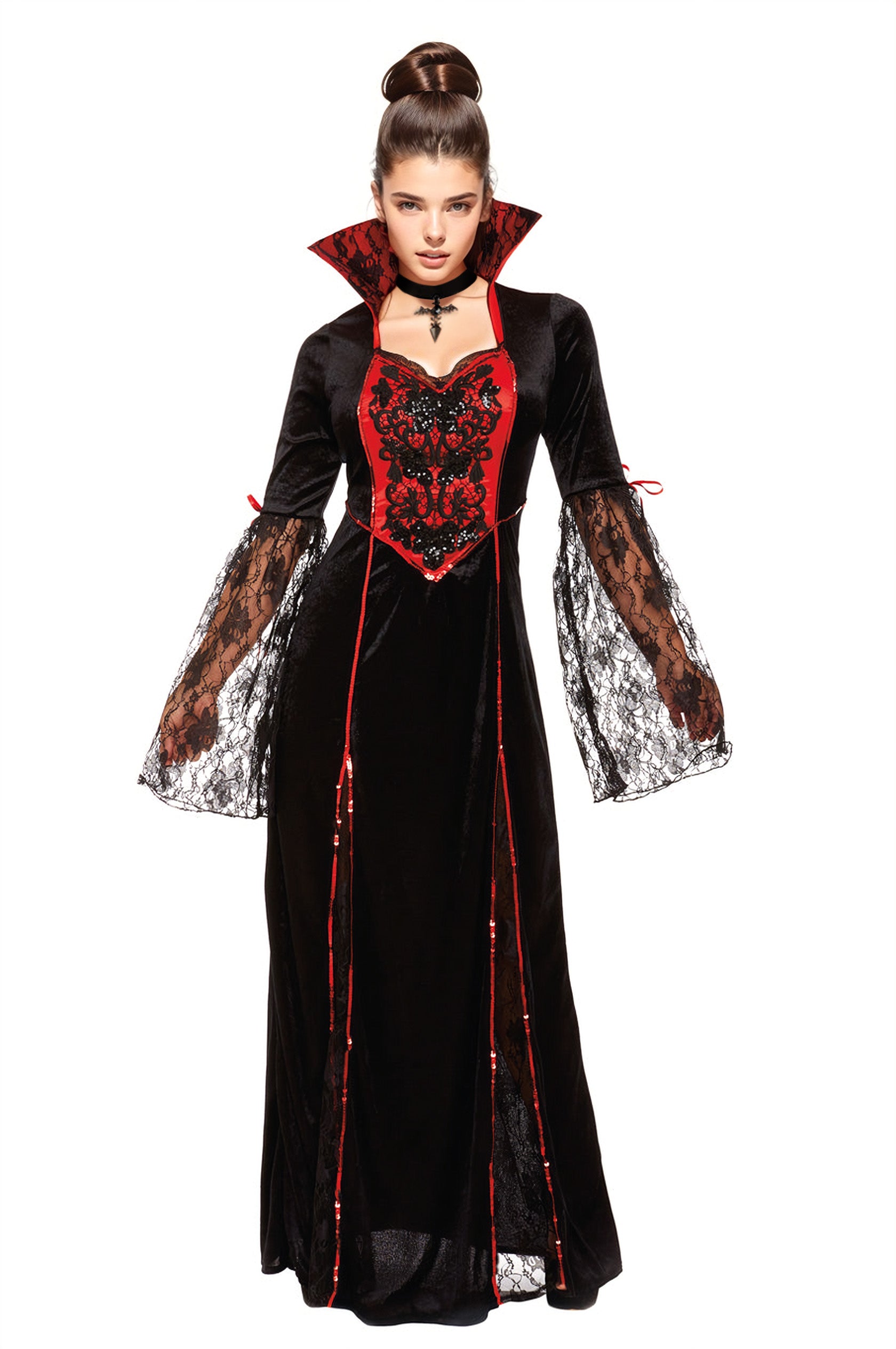 Vampira Costume, Long Vampire Dress – 3wishes.com