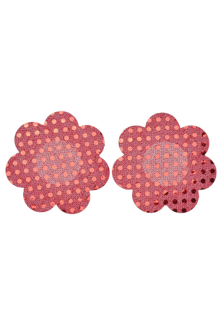 Red Sequins Petal Nipple Pasties