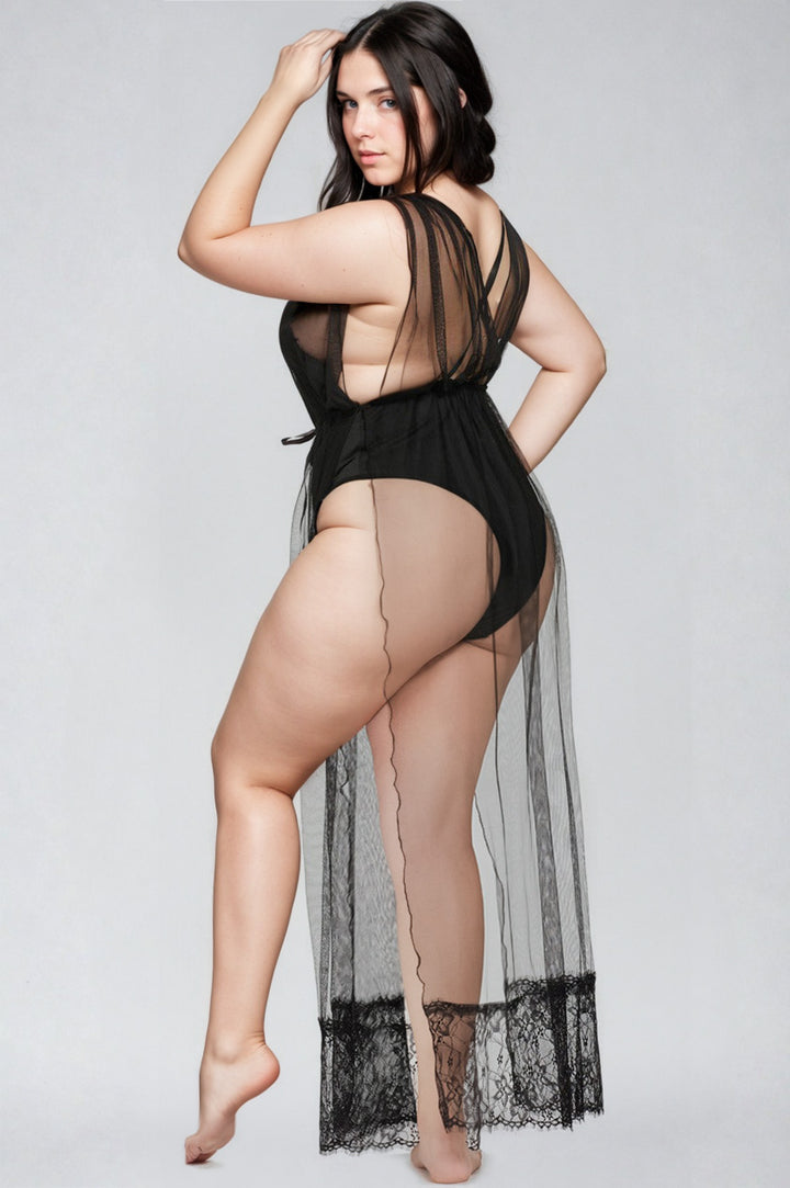 Plus Size Teddy with Overskirt