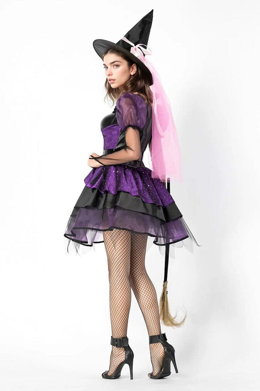 Purple Pentagram Witch Halloween Costume