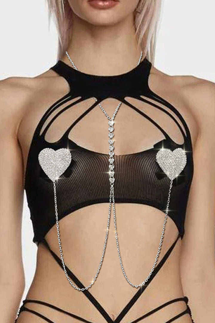 Chain Harness and Heart Pasties