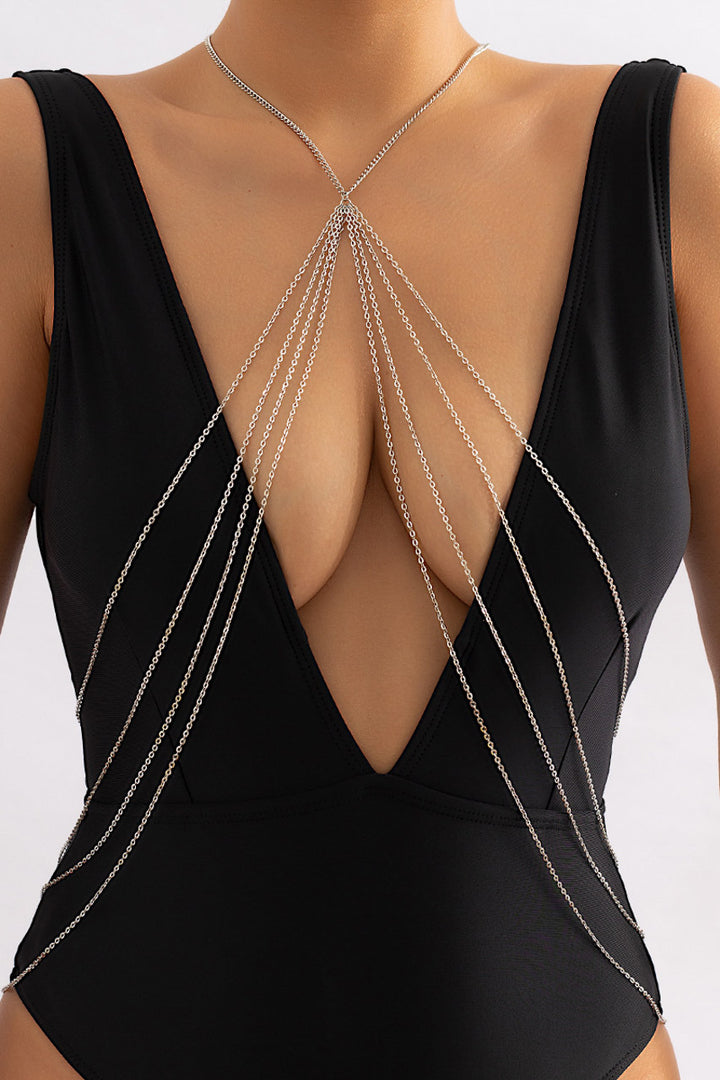 Multi Strap Draped V Body Chain