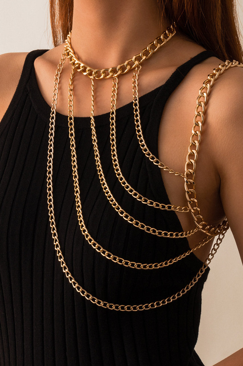 One Shoulder Draped Body Jewelry