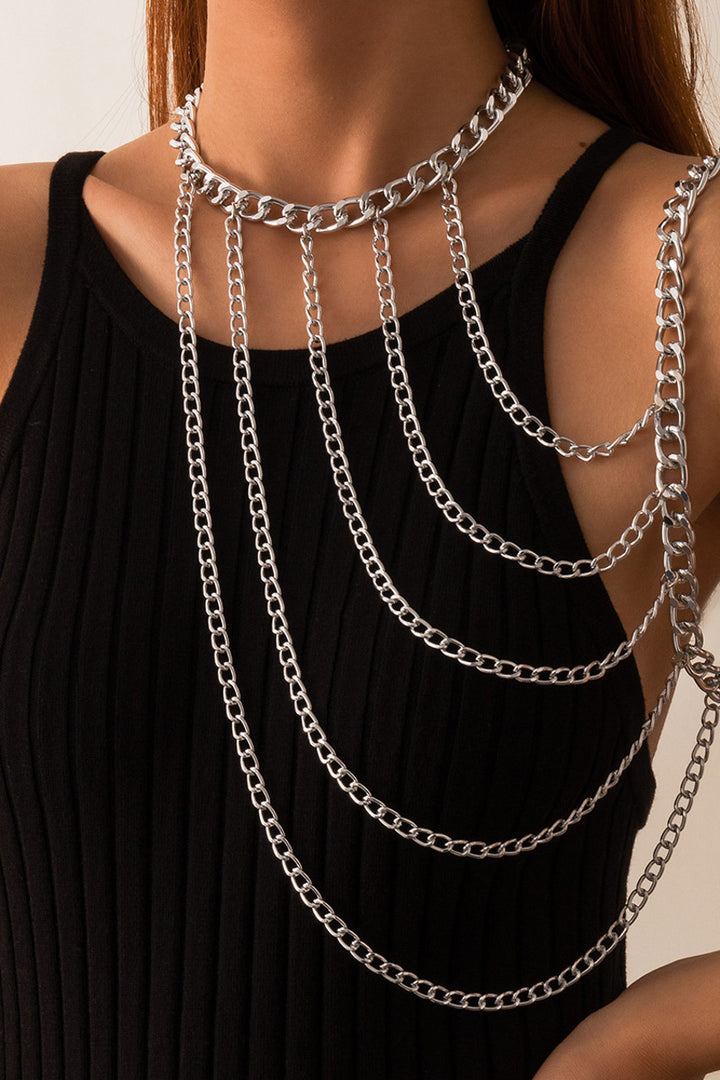 One Shoulder Draped Body Jewelry