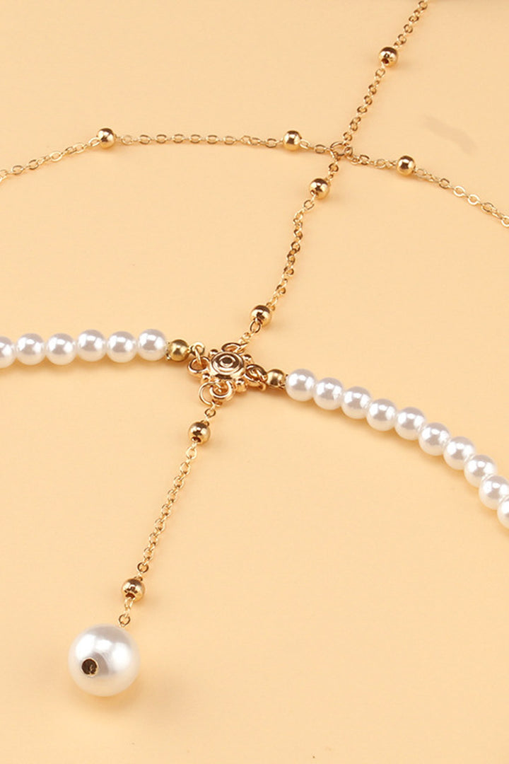 Strappy Pearl Chain Leg Garter