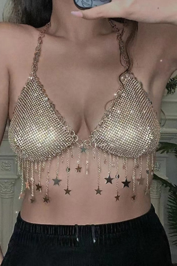 Chain and Star Bra Top