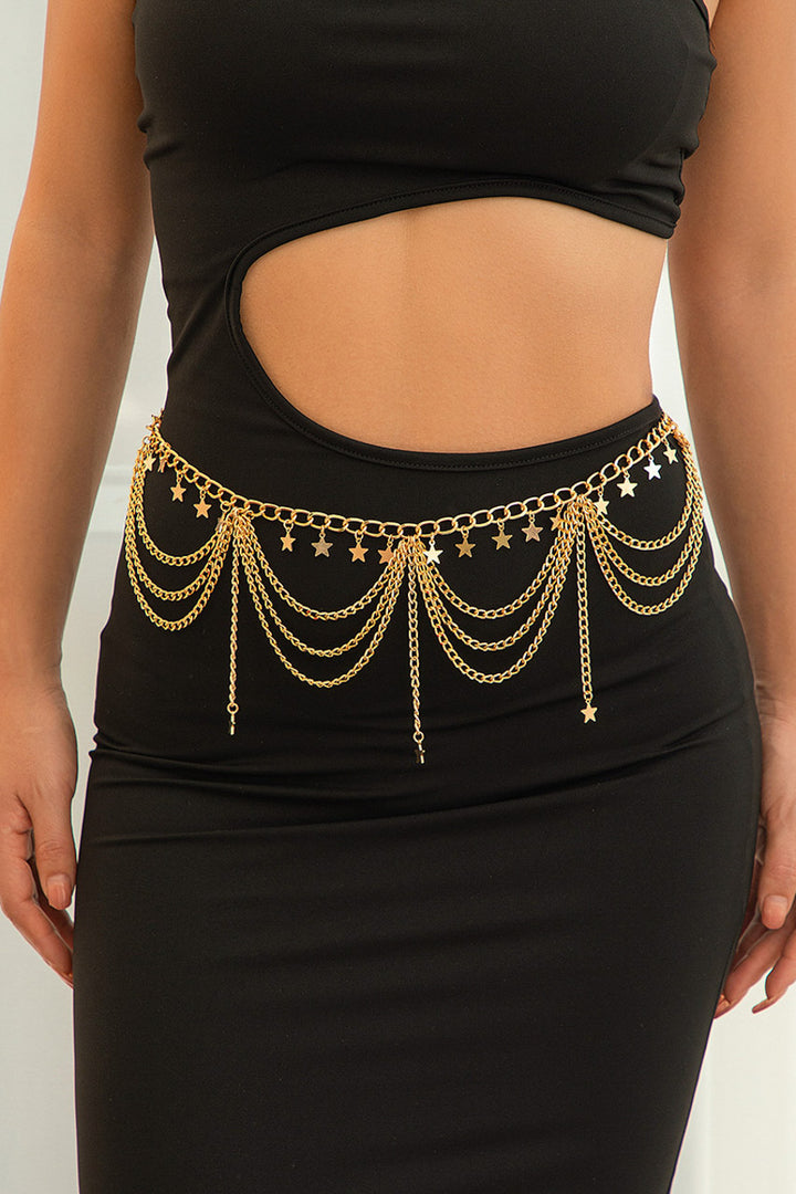 Gold Belly Chain with Stars