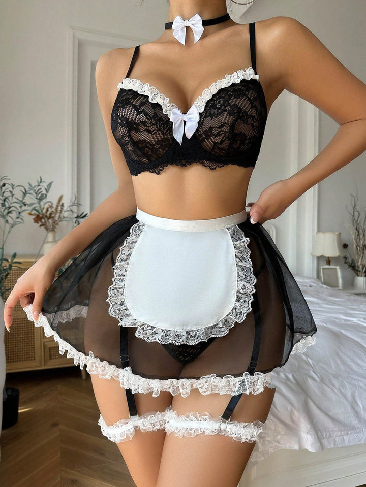 Lace and Mesh Maid Set