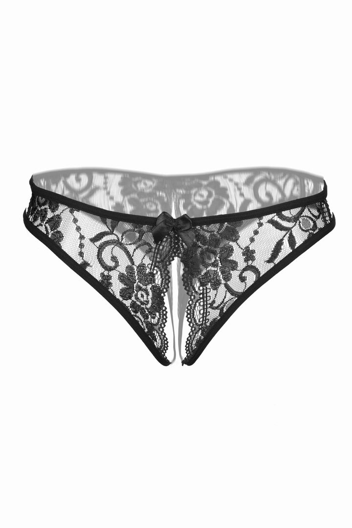 Crotchless Black Lace Panty