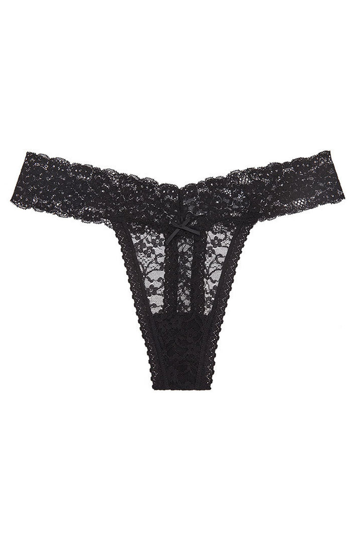 Floral Lace Band Thong