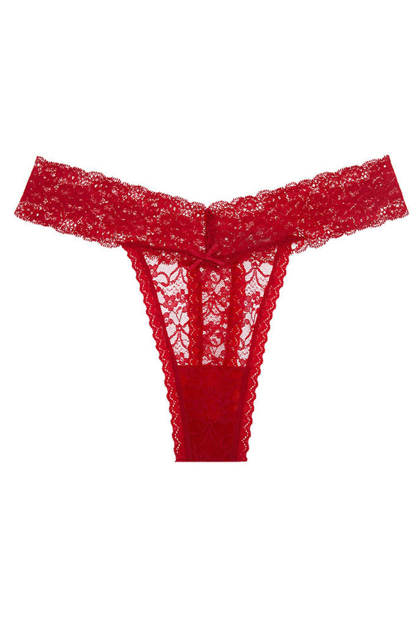 Floral Lace Band Thong