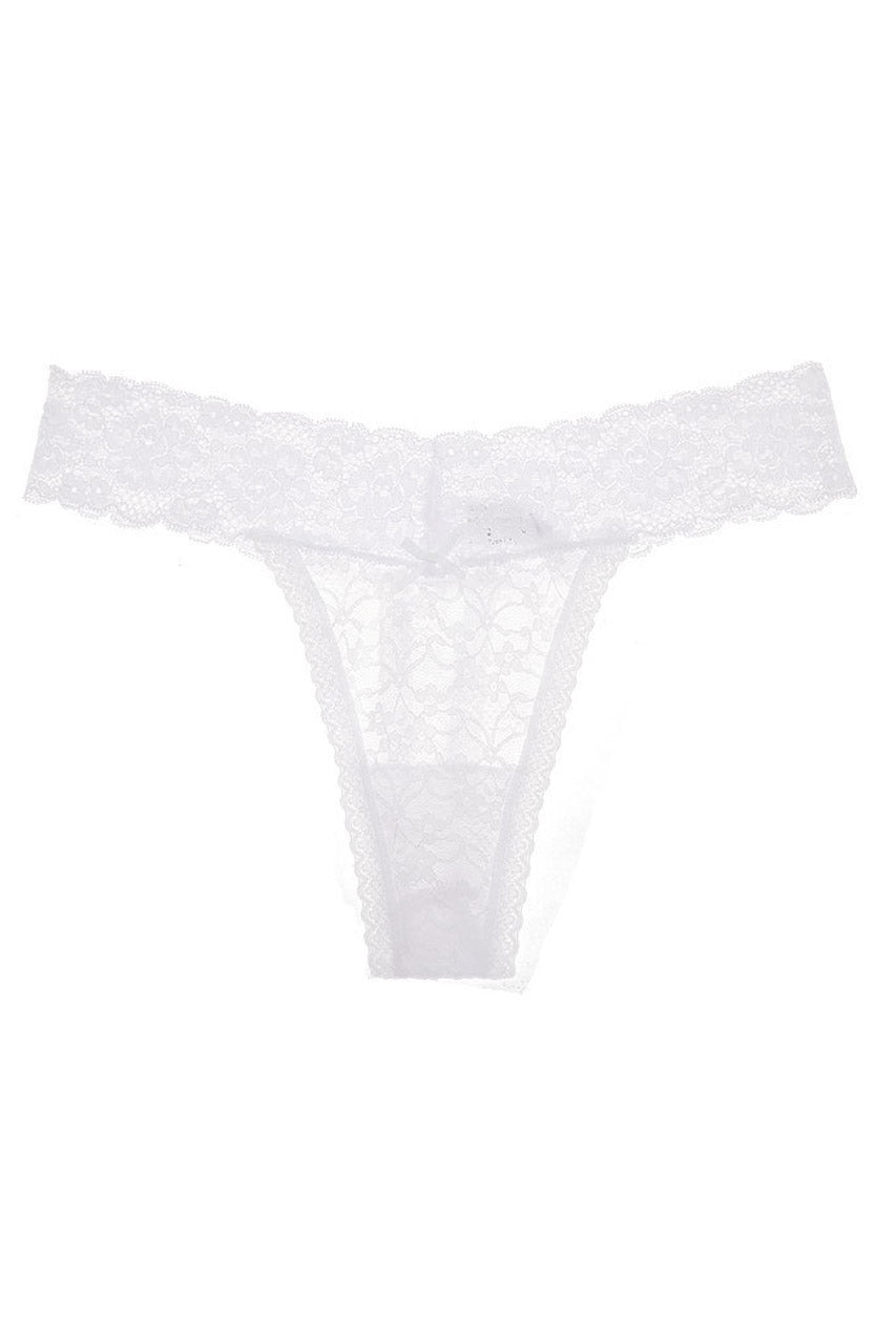 Plus Size Floral Lace Band Thong