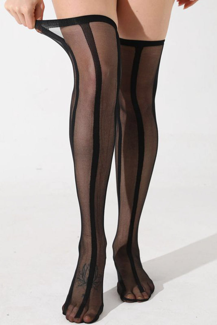 Sheer Striped Thigh Highs