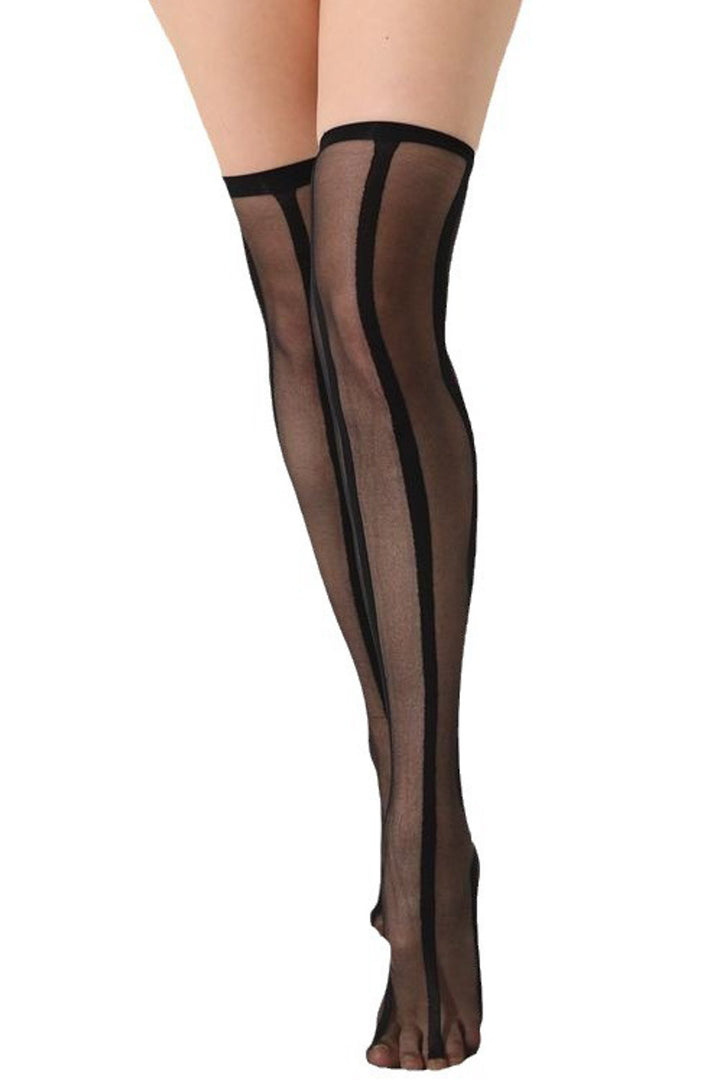 Sheer Striped Thigh Highs