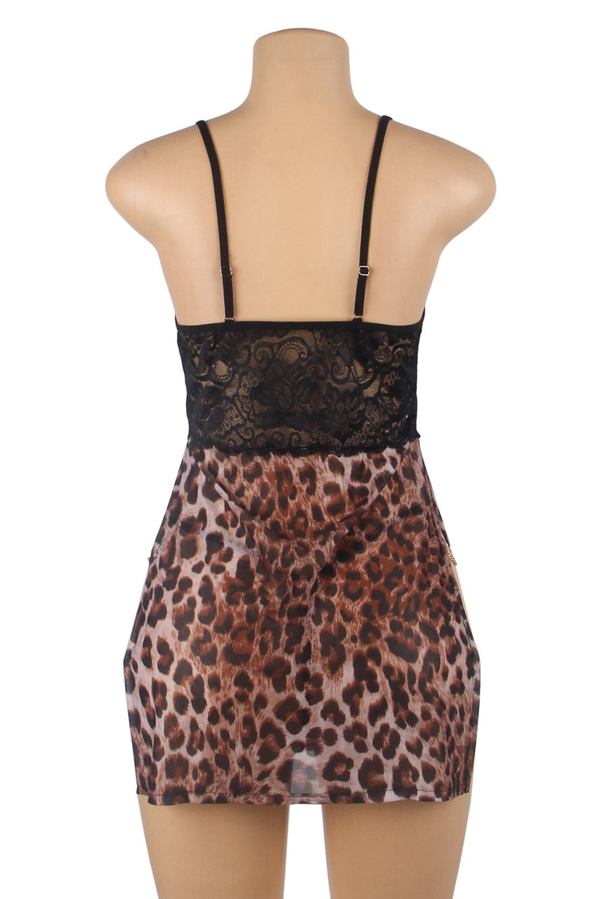 Leopard Print Lingerie Chemise