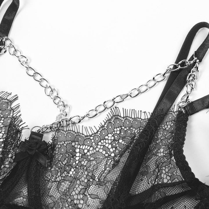 Feather and Chain Bra Set