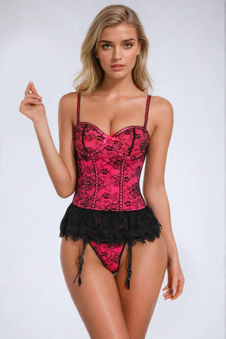 Skirted Lace Bustier Set