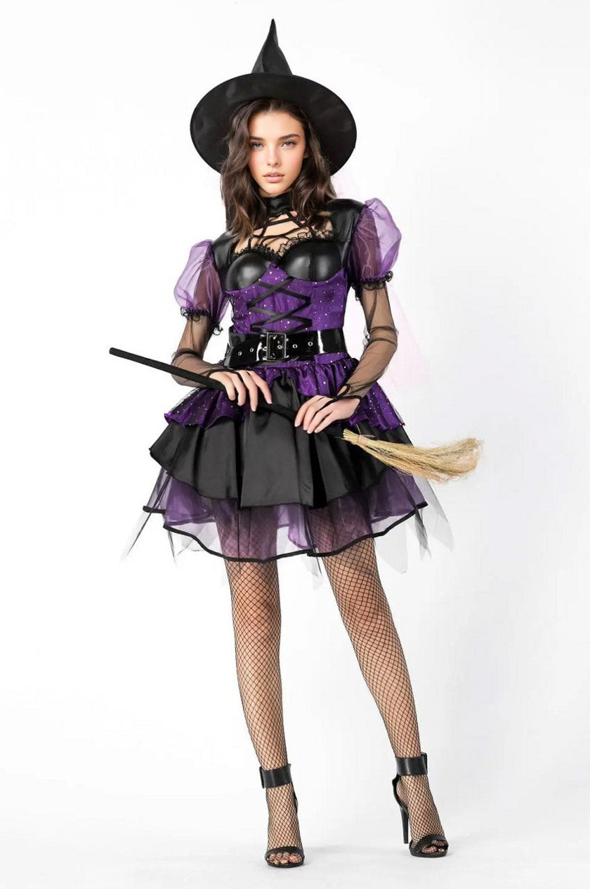 Purple Pentagram Witch Halloween Costume