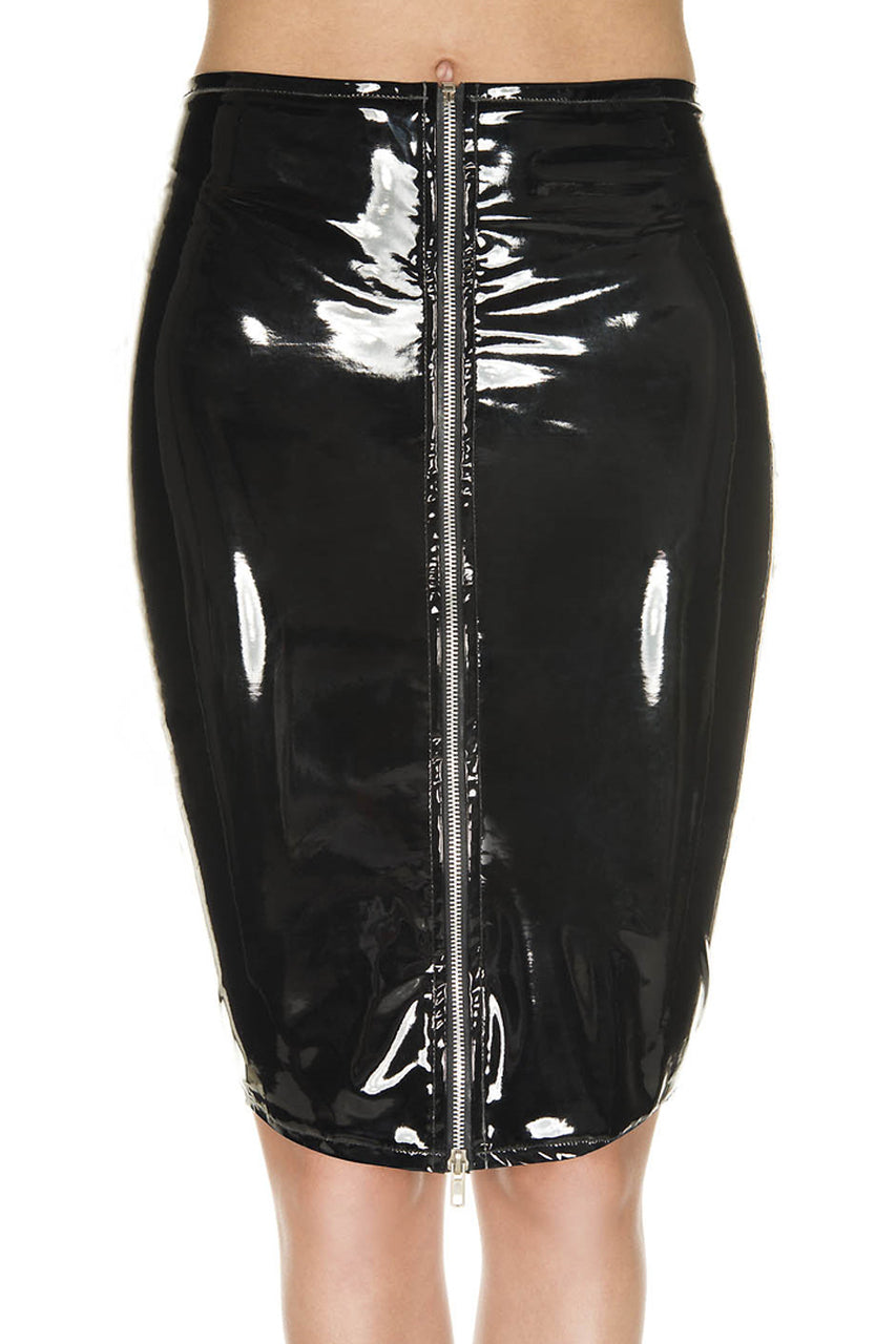 Latex Style Zipper Pencil Skirt | Free Shipping Over $39 | Julbie ...