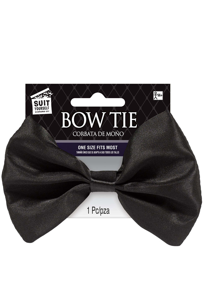 black satin bow costume accessory, black bow costume accessory