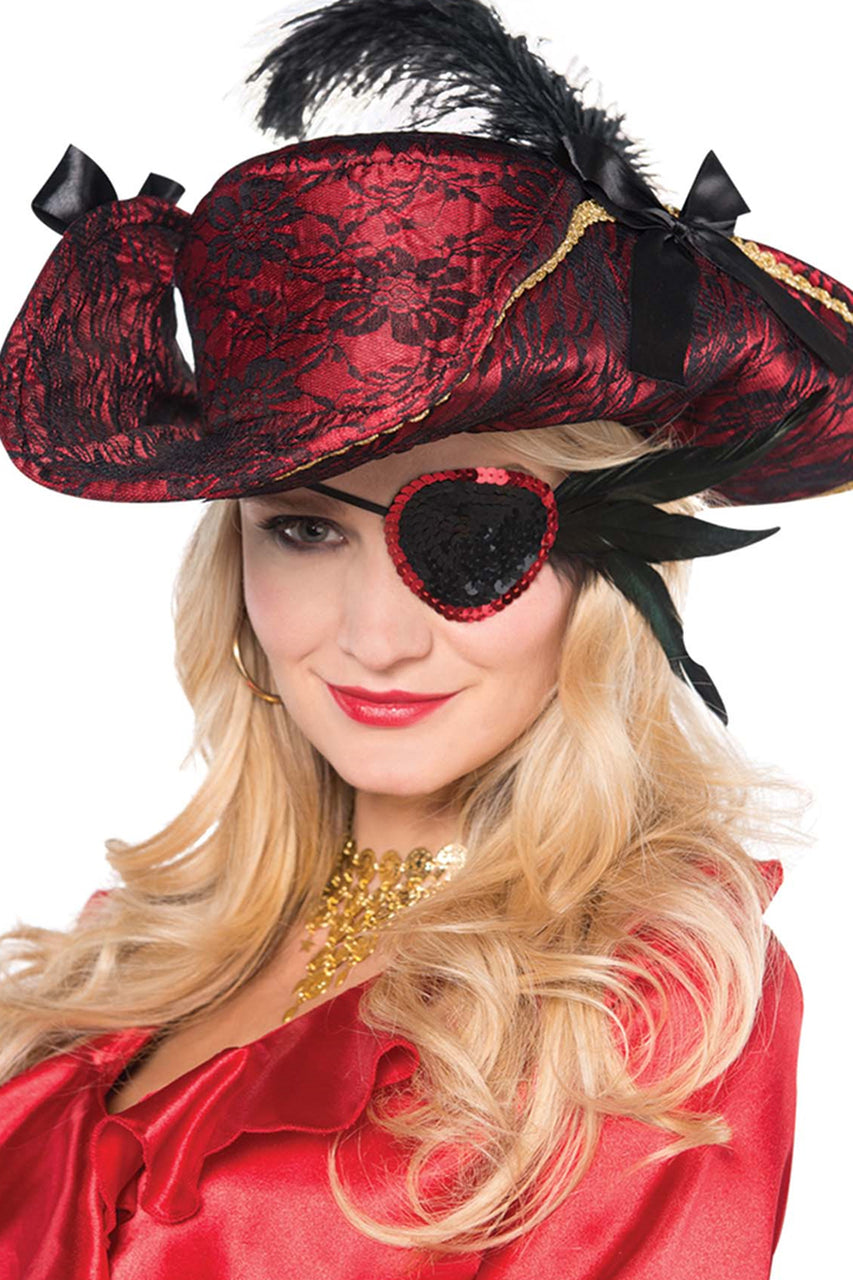 Sequin Pirate Eye Patch Costume Accessory –