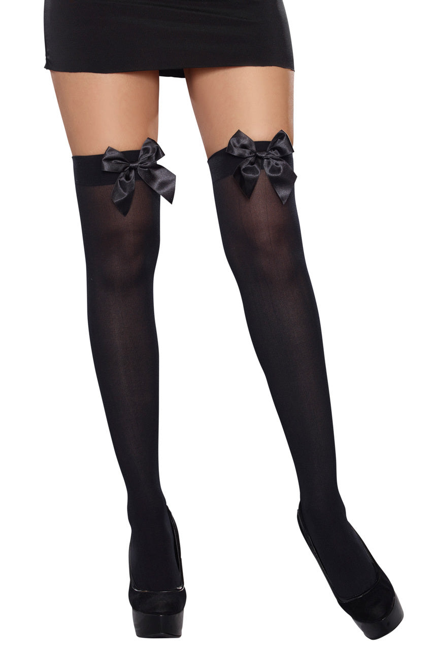 Bow Top Opaque Stockings, Bow Top Stockings – 3wishes.com