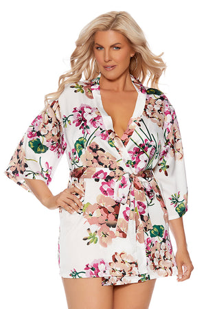 Plus Size Femme Floral Robe