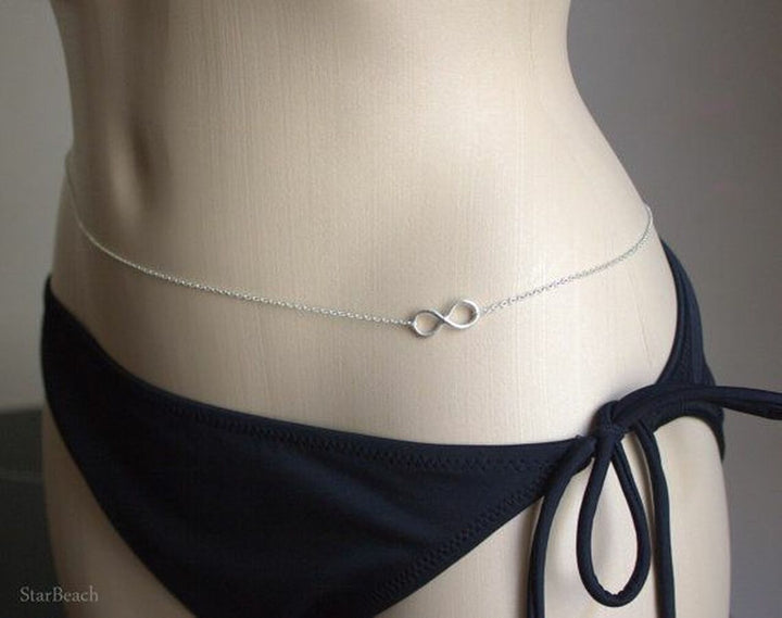 Women's silver infinity belly chain