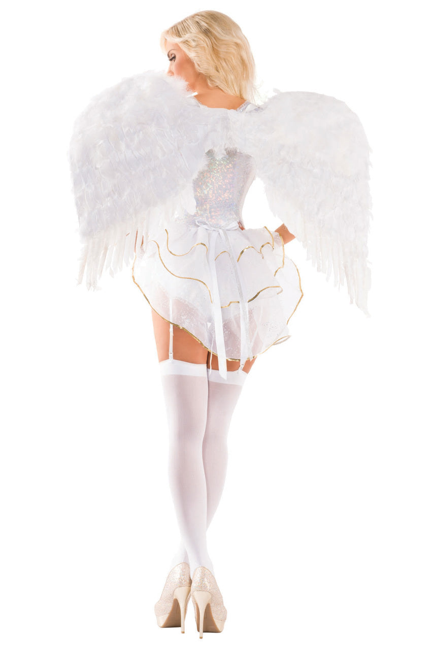 Sweet Angel Deluxe Costume, Sequin Angel Costume, White Angel Halloween  Costume – 3wishes.com